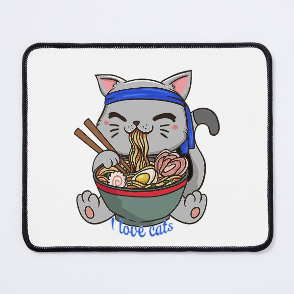 Item preview, Cat eats noodles designed and sold by Bigilyy.