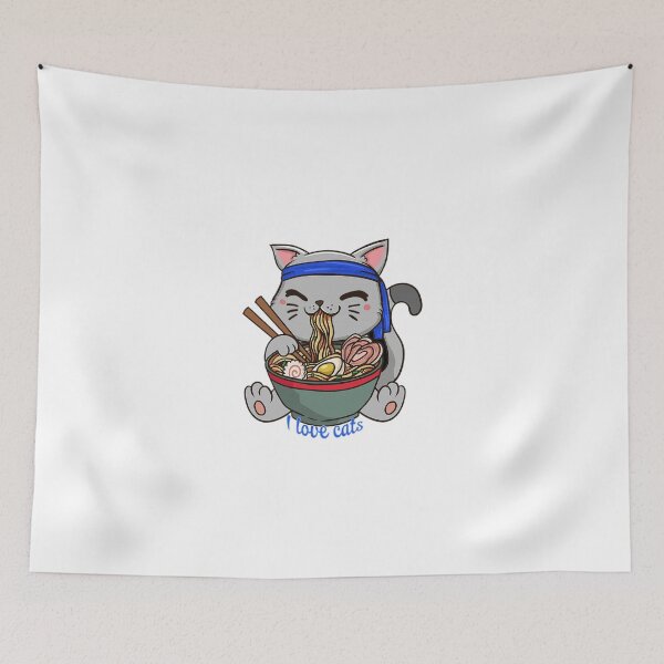Item preview, Cat eats noodles designed and sold by Bigilyy.