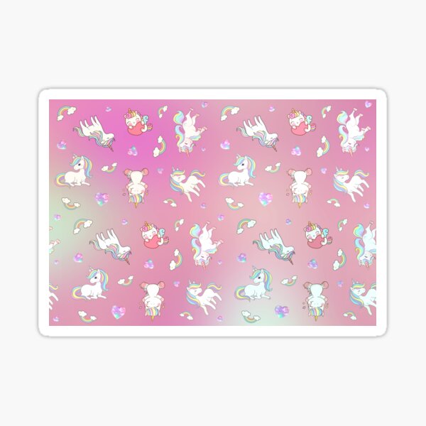 Pink Unicorn And Rainbow Sticker For Sale By Lume17 Redbubble