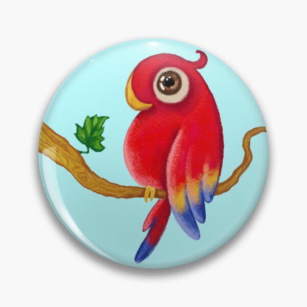 Item preview, cute red macaw parrot - traditional pastel drawing designed and sold by Shalashh.