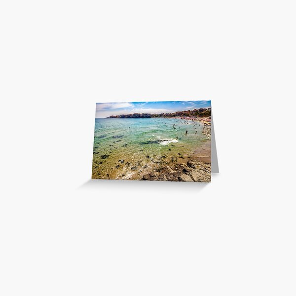people at the sea beach of Sozopol Greeting Card