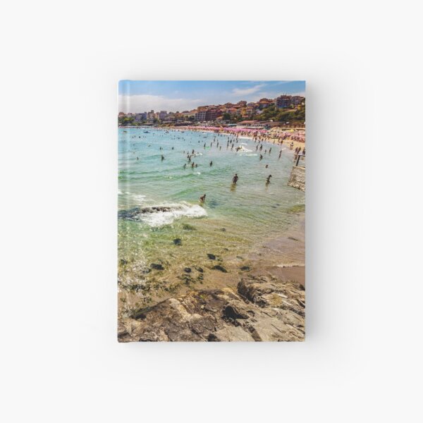 people at the sea beach of Sozopol Hardcover Journal
