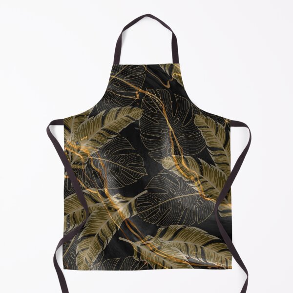 Item preview, dark gold luxury leaf pattern designed and sold by Beeroclock.