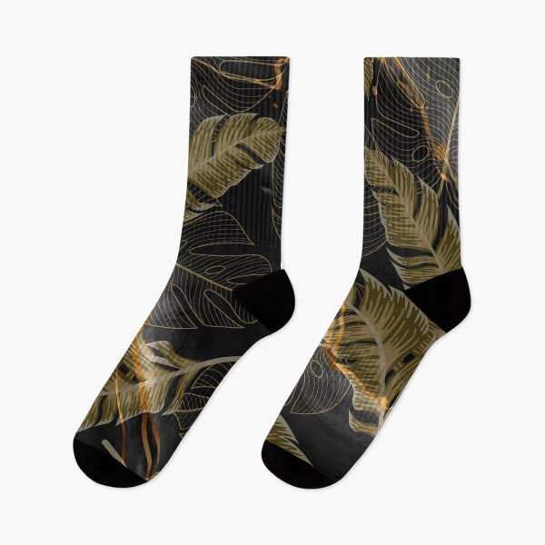 Item preview, dark gold luxury leaf pattern designed and sold by Beeroclock.