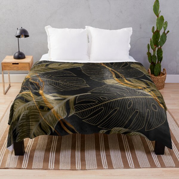 Item preview, dark gold luxury leaf pattern designed and sold by Beeroclock.