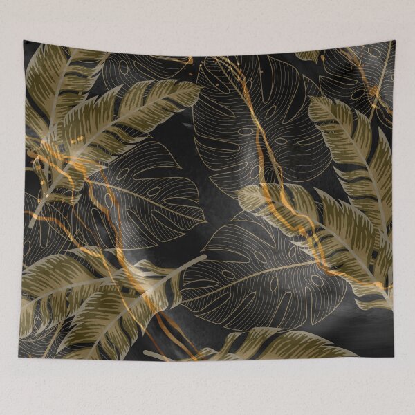 Item preview, dark gold luxury leaf pattern designed and sold by Beeroclock.