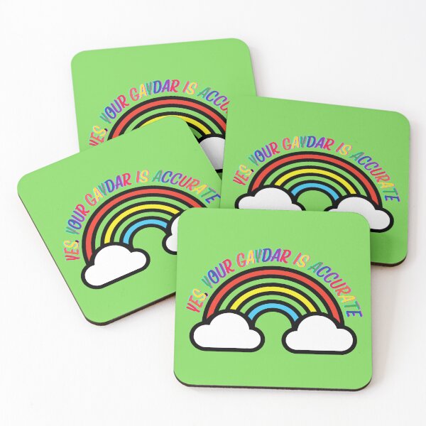 Item preview, Yes Your Gaydar Is Accurate Rainbow With Clouds In Green designed and sold by LuckyKermit.