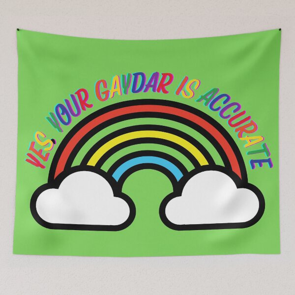 Item preview, Yes Your Gaydar Is Accurate Rainbow With Clouds In Green designed and sold by LuckyKermit.