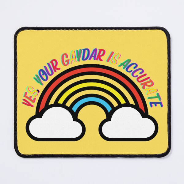 Item preview, Yes Your Gaydar Is Accurate Rainbow With Clouds In Yellow designed and sold by LuckyKermit.