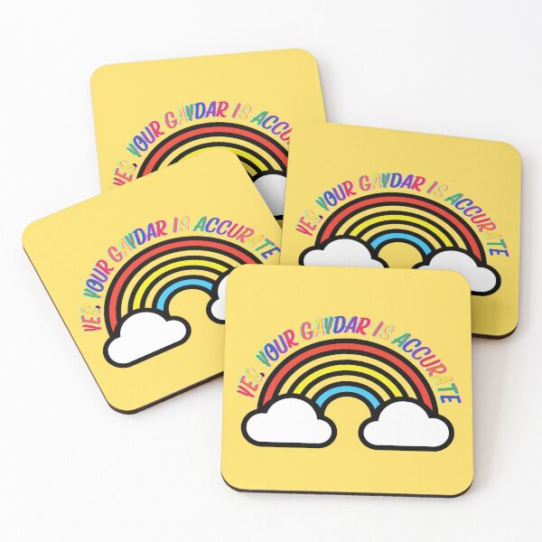 Item preview, Yes Your Gaydar Is Accurate Rainbow With Clouds In Yellow designed and sold by LuckyKermit.