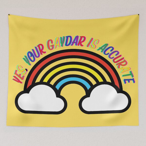 Item preview, Yes Your Gaydar Is Accurate Rainbow With Clouds In Yellow designed and sold by LuckyKermit.