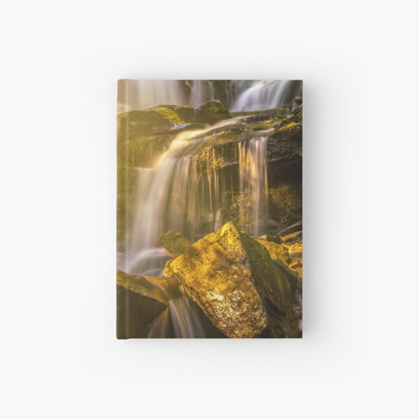 beautiful waterfall in sun rays Hardcover Journal