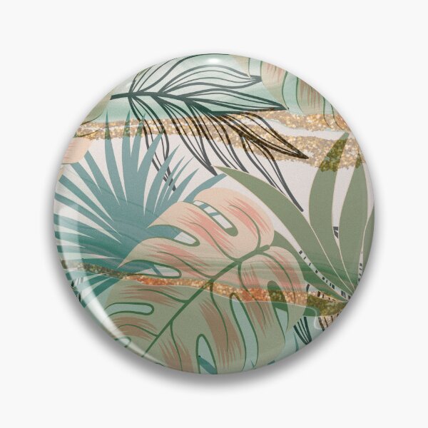 Item preview, green tropical flower leaf pattern designed and sold by Beeroclock.