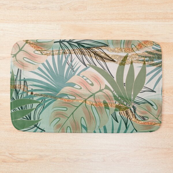Item preview, green tropical flower leaf pattern designed and sold by Beeroclock.