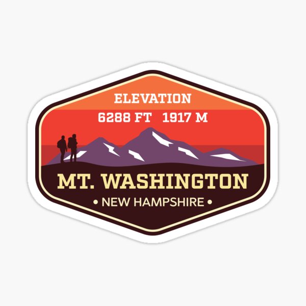 "Mount Washington New Hampshire Appalachian Trail Mountain Climbing Badge " Sticker for Sale