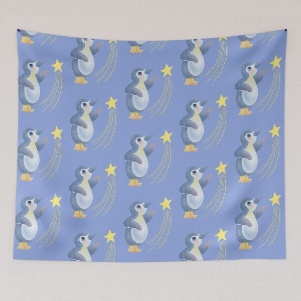 Item preview, Cute Baby Penguin Catching Falling Star designed and sold by OhMyStarling.