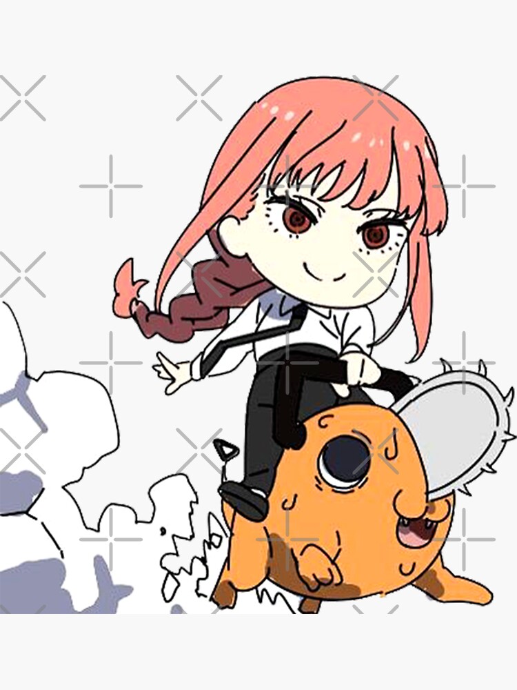"Chainsaw Man Makima With Pochita" Sticker for Sale by