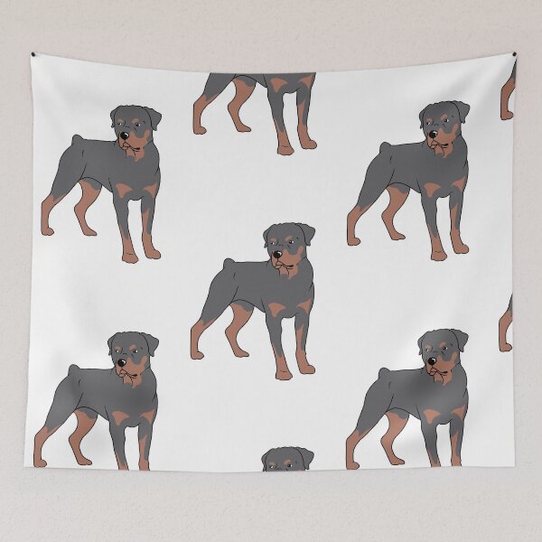 Item preview, Rottweiler Dog Cartoon Illustration by The Cloudy Corgi designed and sold by thecloudycorgi.