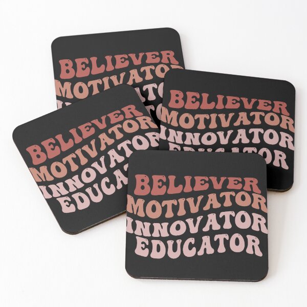 Item preview, Believer Motivator Innovator Educator Retro Teacher designed and sold by kotsdesign.