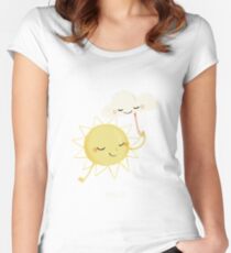 Kleine Sonne Tailliertes Rundhals-Shirt