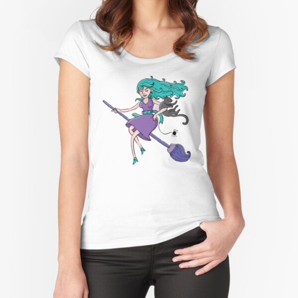 The incredible Flying lady witch Fitted Scoop T-Shirt