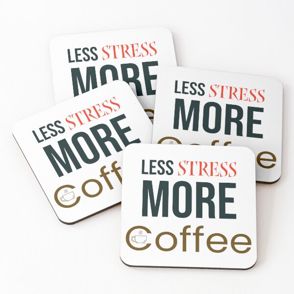 Item preview, Less Stress More Coffee Text Design designed and sold by RiyonArts.