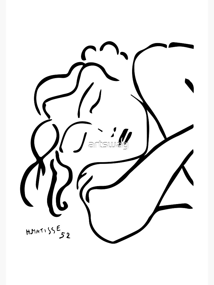 Sleeping Woman Henri Matisse Matisse Line Drawing Poster For Sale