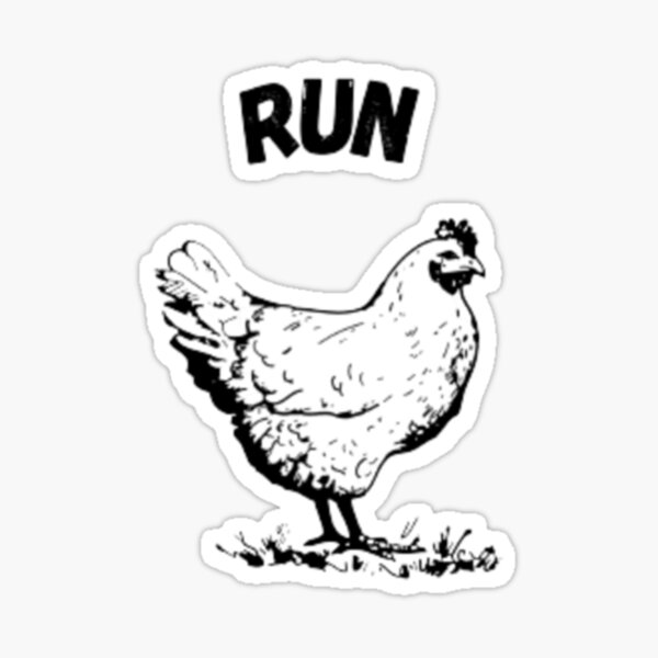 "Running Chicken Meme (11)" Sticker for Sale by SapphireYashita Redbubble
