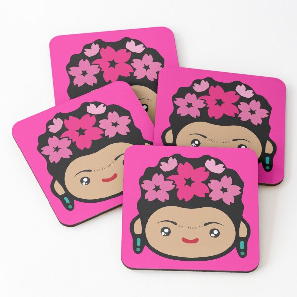 Item preview, Adorable Frida Kahlo Mexican female artist cute kawaii portrait aesthetic hot pink decoration designed and sold by T-Mex.