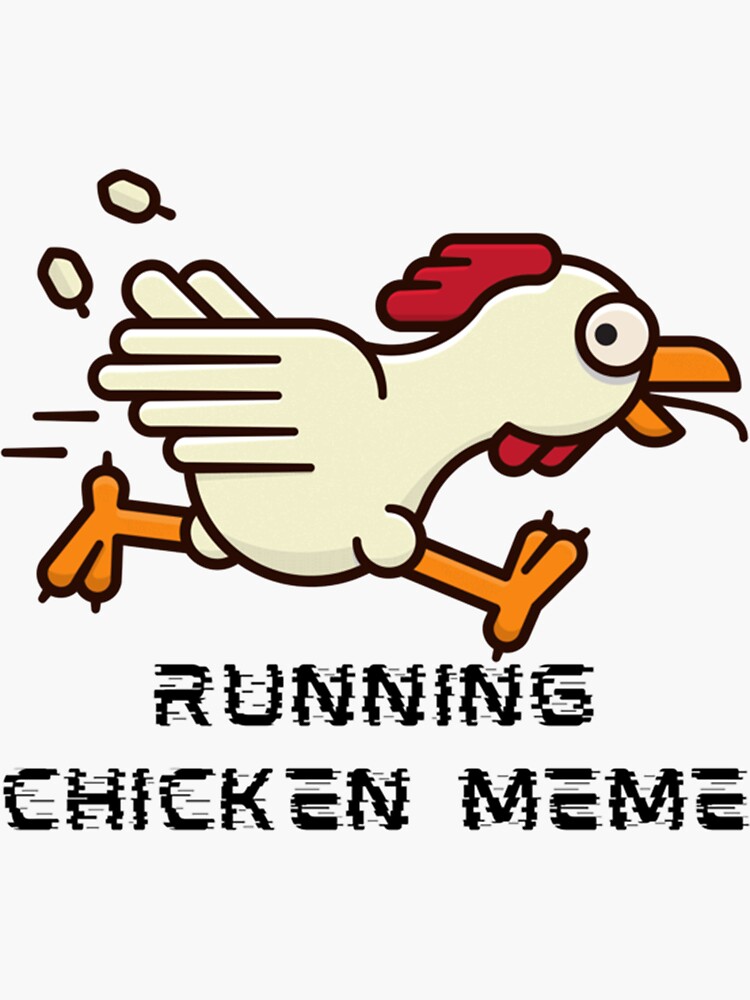 "running chicken meme Premium " Sticker for Sale by SapphireYashita