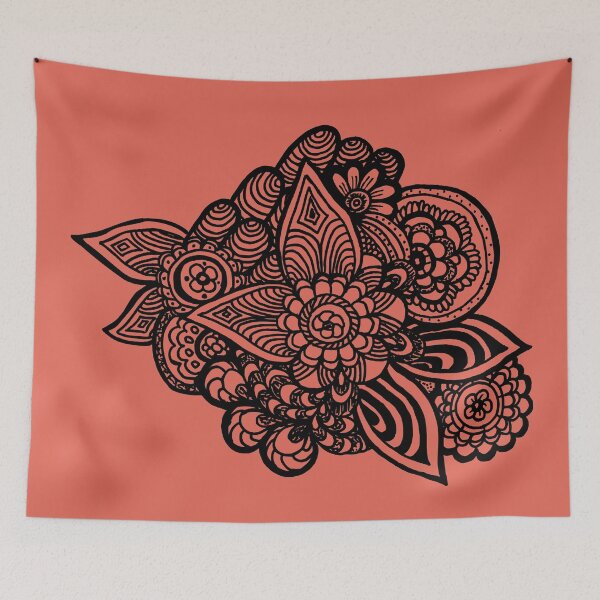 Item preview, Floral doodle hand drawn designed and sold by ANU911.