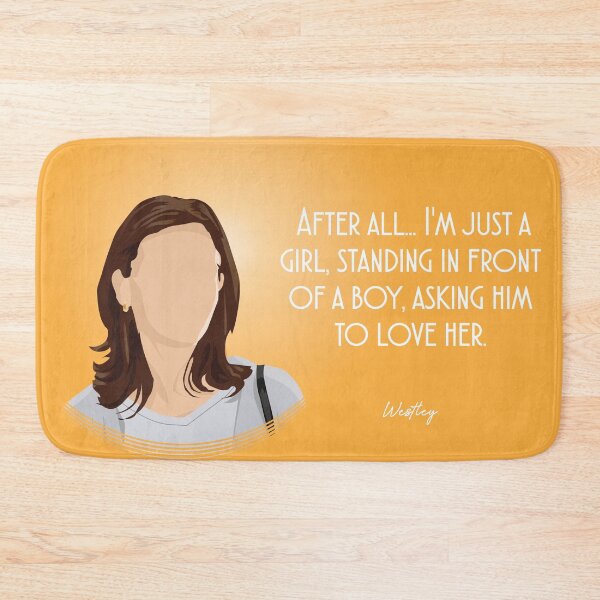Item preview, After All I'm Just A Girl Standing In Front Of A Boy Asking Him To Love Her - Anna Scott - Minimalist Movie Art - Romance Film Quote designed and sold by PopCultArcade.