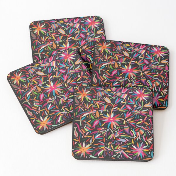 Item preview, Otomí Mexican multicolor embroidery colorful traditional print flowers and animals interior design designed and sold by T-Mex.
