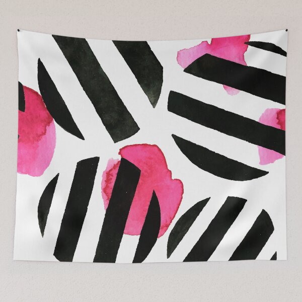 Item preview, Modern Abstract Circles With Red-Pink Watercolor Splashes designed and sold by DEC02.