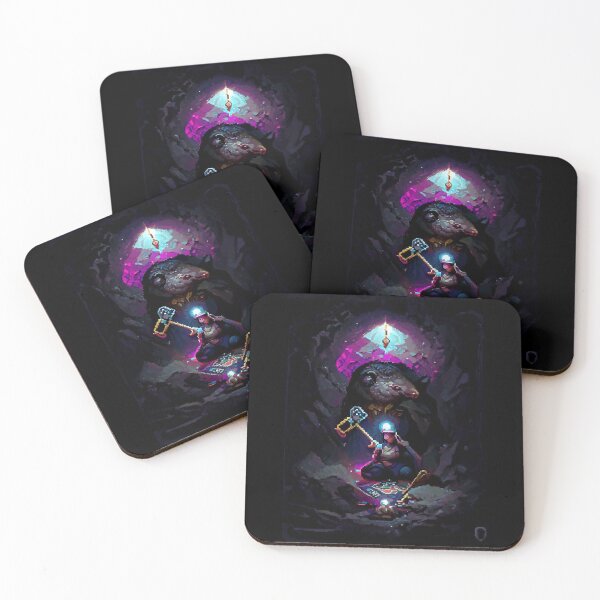 Item preview, mole mining crystal cave #17 animal tarot card designed and sold by AiAnimalCards.