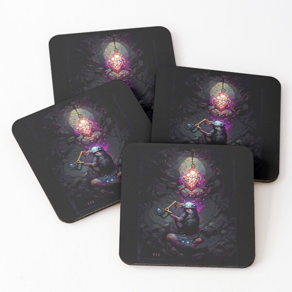 Item preview, mole mining crystal cave #18 animal tarot card designed and sold by AiAnimalCards.