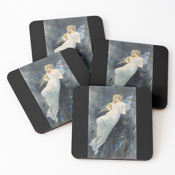 Item preview, Elfe mit Irisblüten-Elf with iris flowers -Alphonse Mucha -Art Nouveau Mucha -Vintage Alphonse Woman Nouveau designed and sold by TeeARTHY.