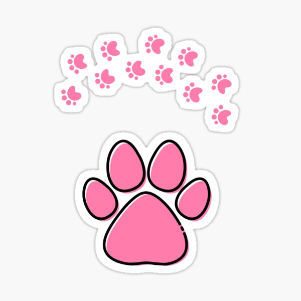 Pink Paw Print Sticker Pack Sticker For Sale By Menapatell Redbubble