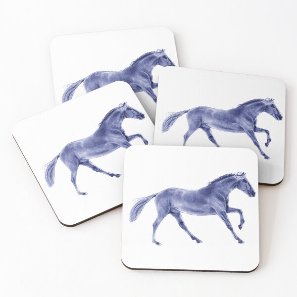 Item preview, Galloping horse 4 - blue colorized version designed and sold by SylvieG18.