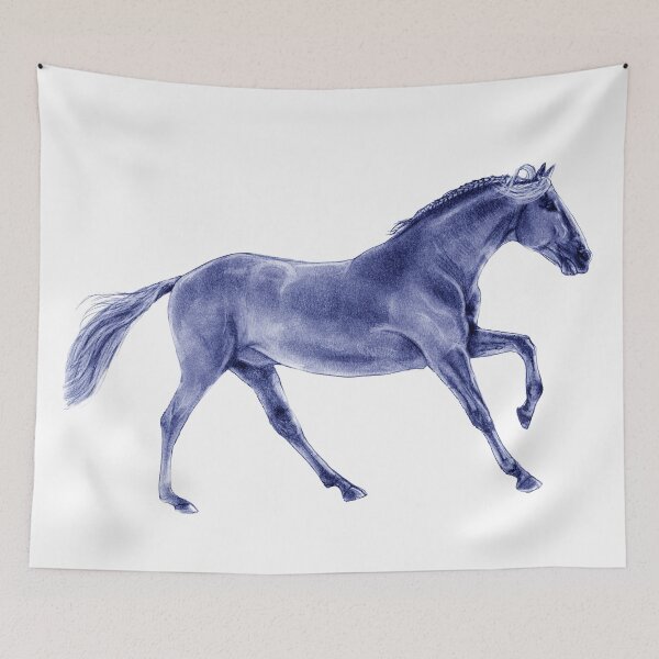 Item preview, Galloping horse 4 - blue colorized version designed and sold by SylvieG18.