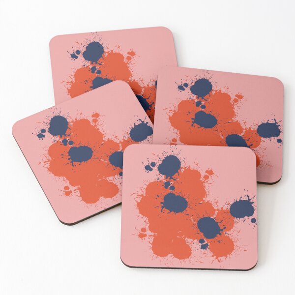 Item preview, Red Blue Paint Splot Pattern designed and sold by headtrackerart.
