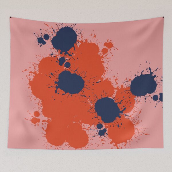 Item preview, Red Blue Paint Splot Pattern designed and sold by headtrackerart.