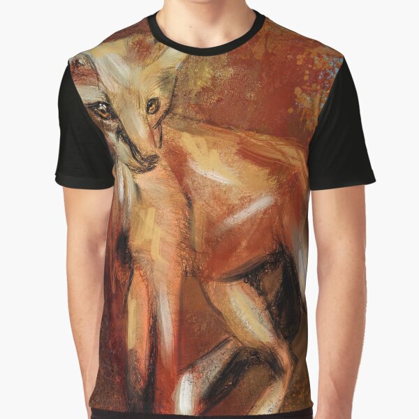 Abstract Red Fox Graphic T-Shirt