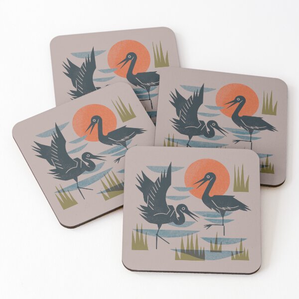 Item preview, Cranes Wading At Sunset (Tan) designed and sold by Renea L Thull.