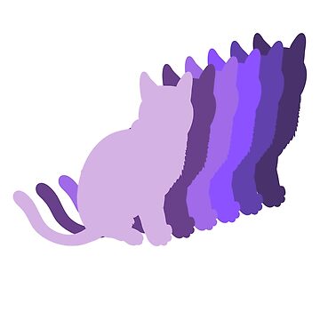 Artwork thumbnail, Purple Sunset Colored Cats by catladyjoy