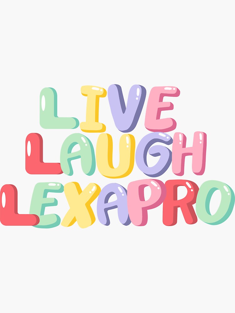 Live Laugh Lexapro In Bright Bubbles Sticker For Sale By   Bg,f8f8f8 Flat,750x,075,f Pad,750x1000,f8f8f8 