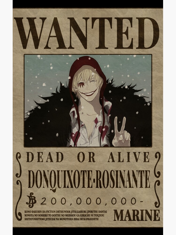 Donquixote Rosinante Wanted One Piece Corazon Bounty Poster | Samsung  Galaxy Phone Case