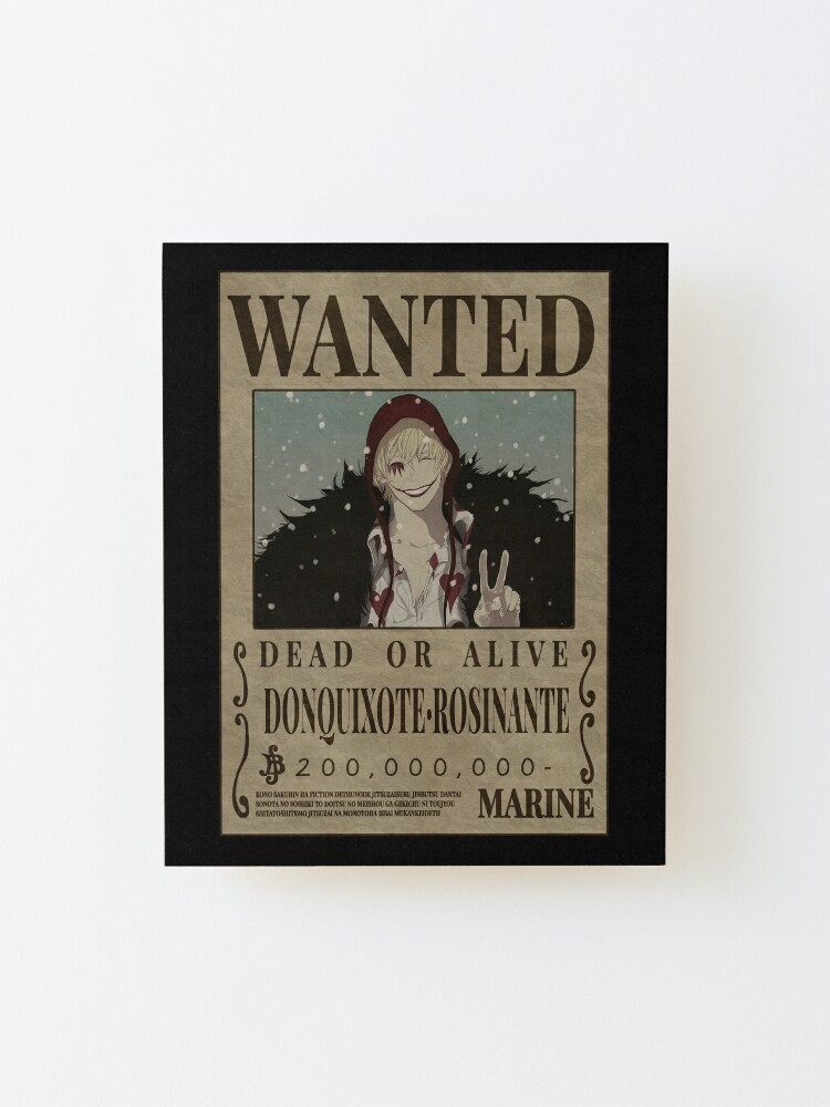 Donquixote Rosinante Wanted One Piece Corazon Bounty Poster | Mounted Print