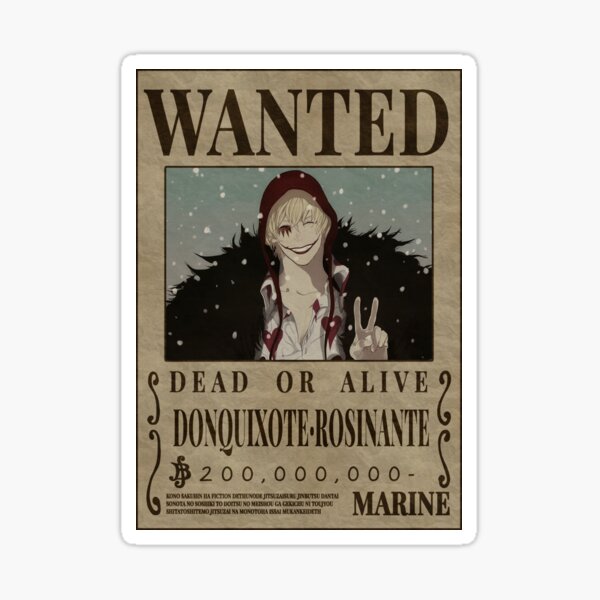 Vista previa del artículo con la obra «Donquixote Rosinante Wanted One Piece Corazon Bounty Poster», diseñado y vendido por One Piece Bounty Poster.