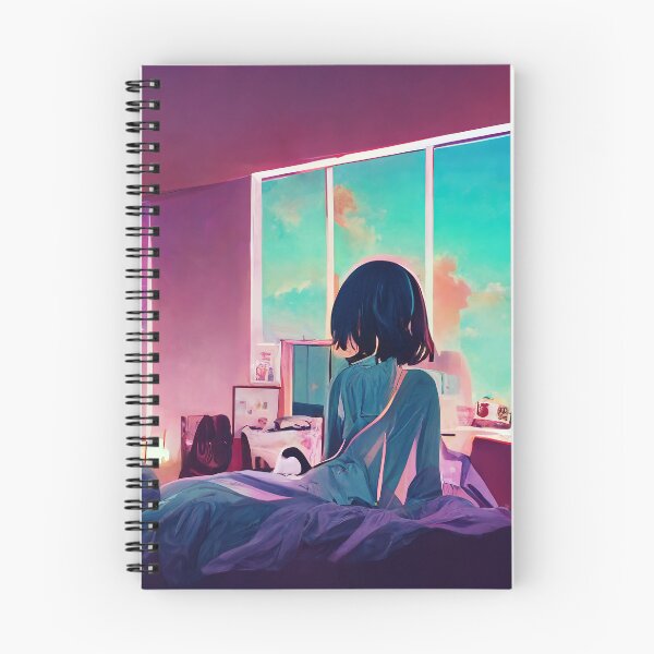Item preview, Anime Girl Resting in Her Bedroom designed and sold by kualio.